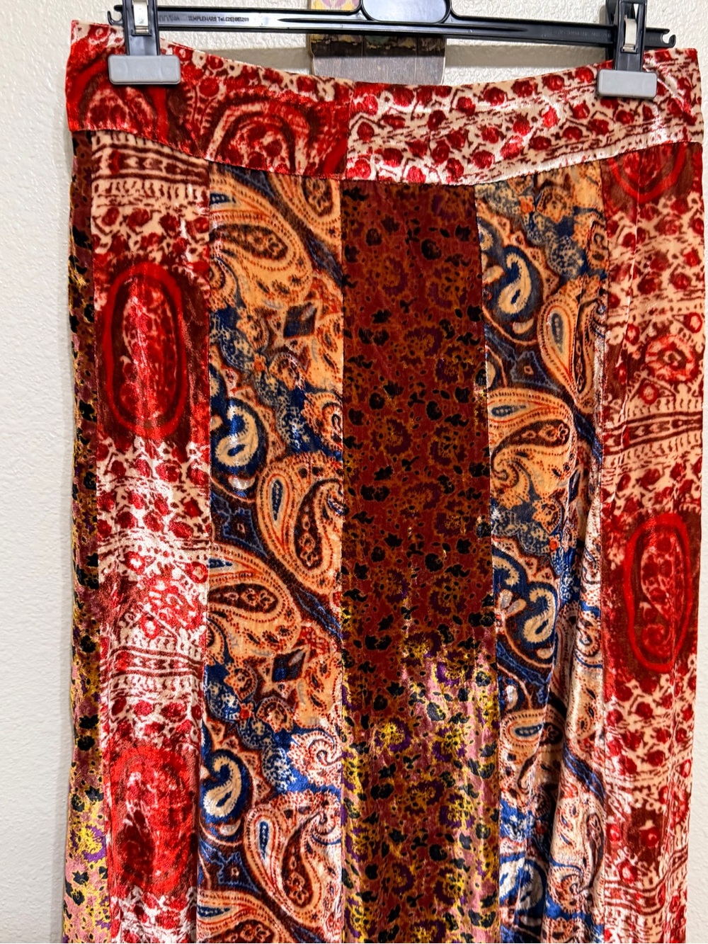 Free People Red & Blue Paisley Patchwork Maxi Skirt - Picture 2 of 5